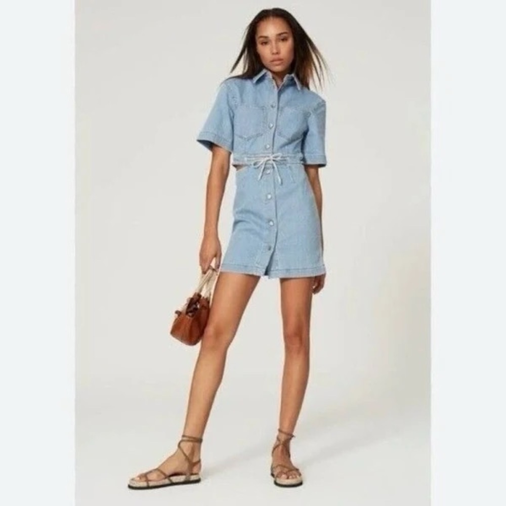 Nanushka Light Blue Denim Shirt Dress NWT Sz Medium M